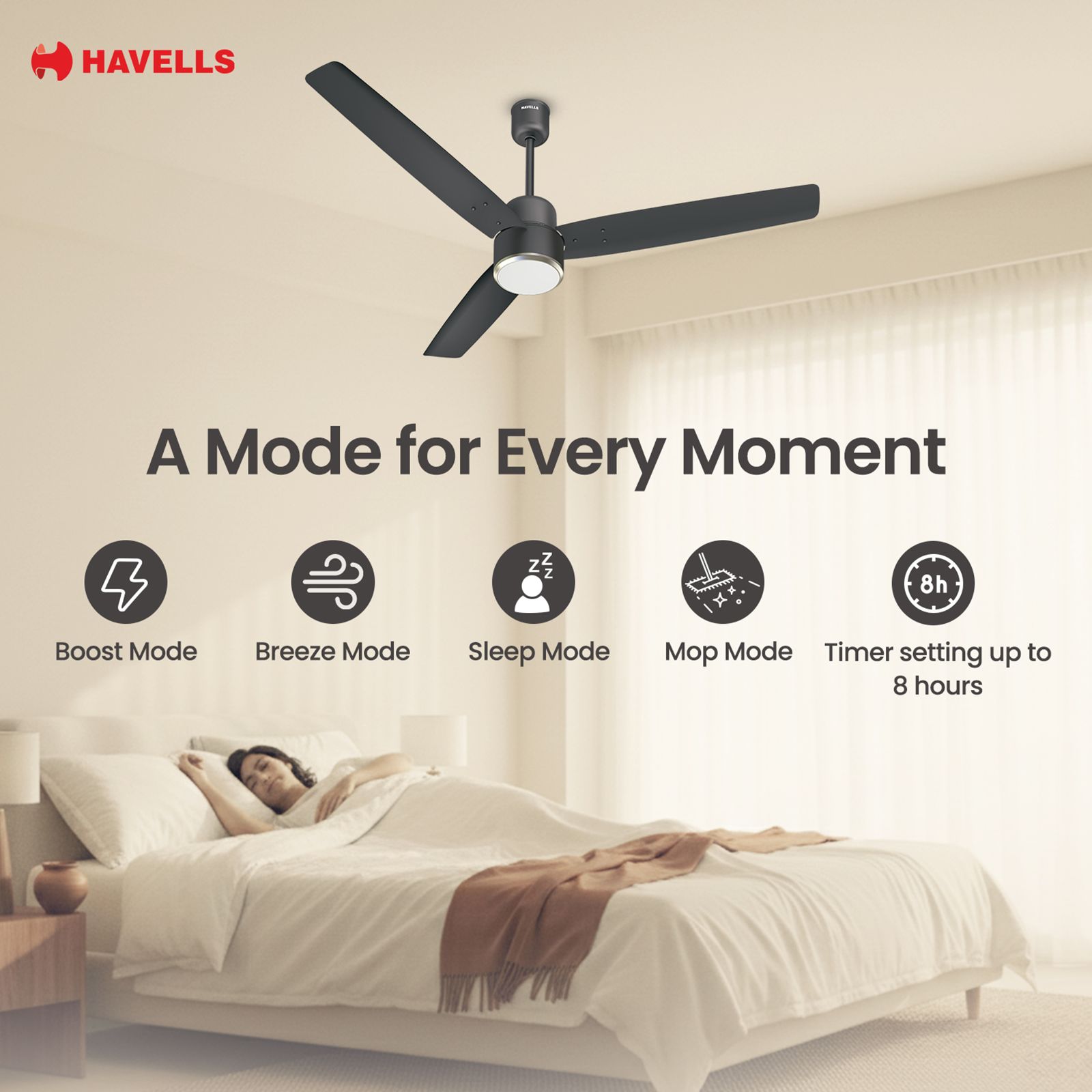Havells Epic Underlight 5 Star 1200mm 3 Blade BLDC Motor Ceiling Fan with Remote (Reverse Rotation, Smoke Brown) Havells Epic Underlight 5 Star 1200mm 3 Blade BLDC Motor Ceiling Fan with Remote (Reverse Rotation, Smoke Brown)_10