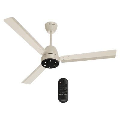 Crompton Energion NITEO 5 Star 1200mm 3 Blade BLDC Motor Ceiling Fan with Remote (Premium LED Lamp, Ivory)