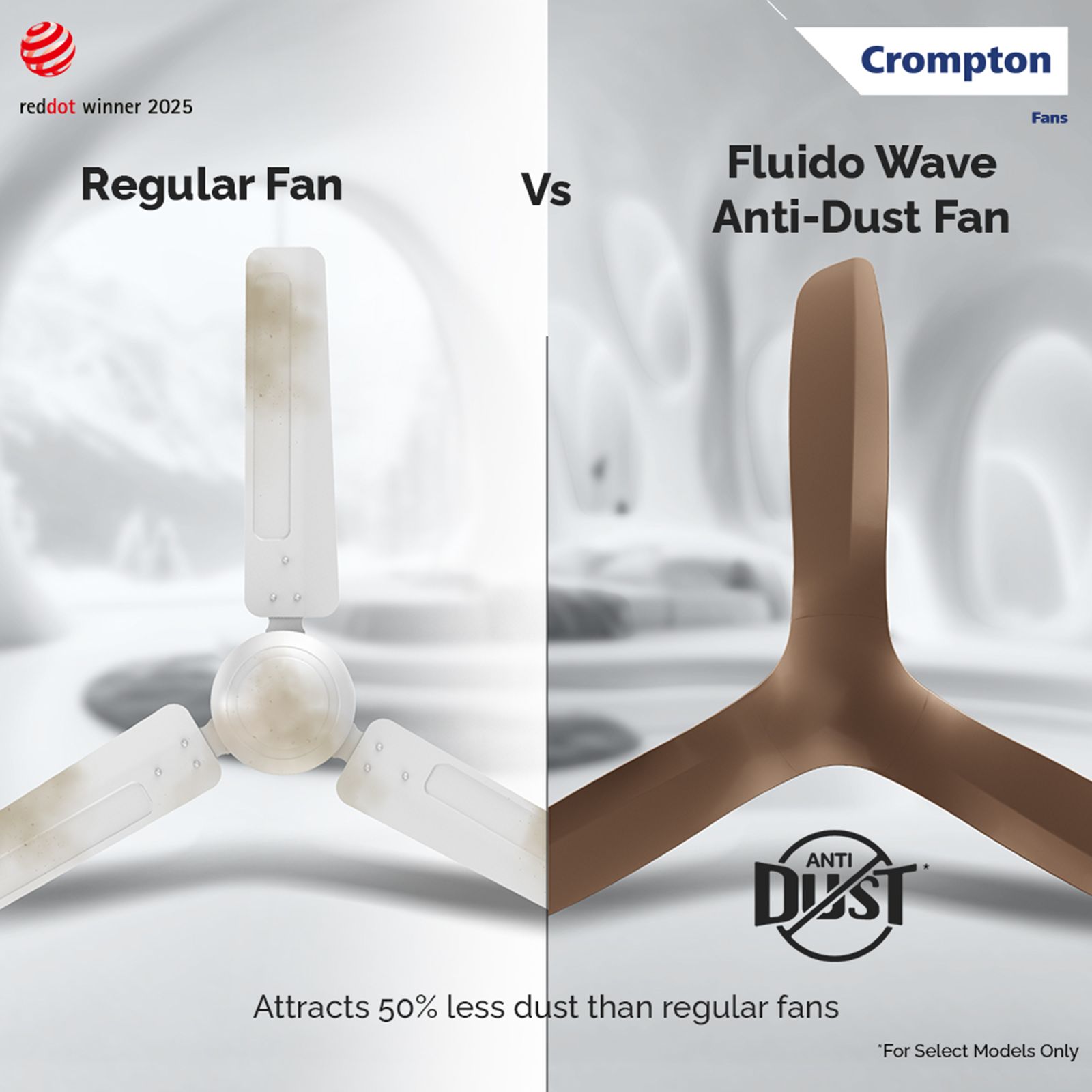 Crompton Silent Pro Fluido Wave 1 Star 1200mm 3 Blade Linear Induction Motor Ceiling Fan (Anti Dust Design, Cinnamon Blush) Crompton Silent Pro Fluido Wave 1 Star 1200mm 3 Blade Linear Induction Motor Ceiling Fan (Anti Dust Design, Cinnamon Blush)_15
