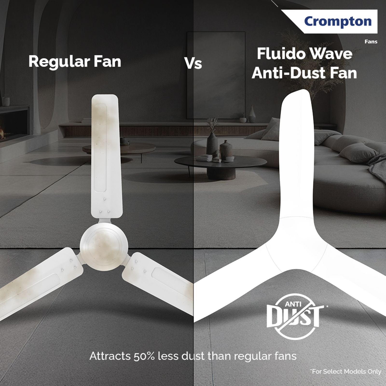 Crompton Silent Pro Fluido Wave 1 Star 1200mm 3 Blade Linear Induction Motor Ceiling Fan (Anti Dust Design, Snow White)_12