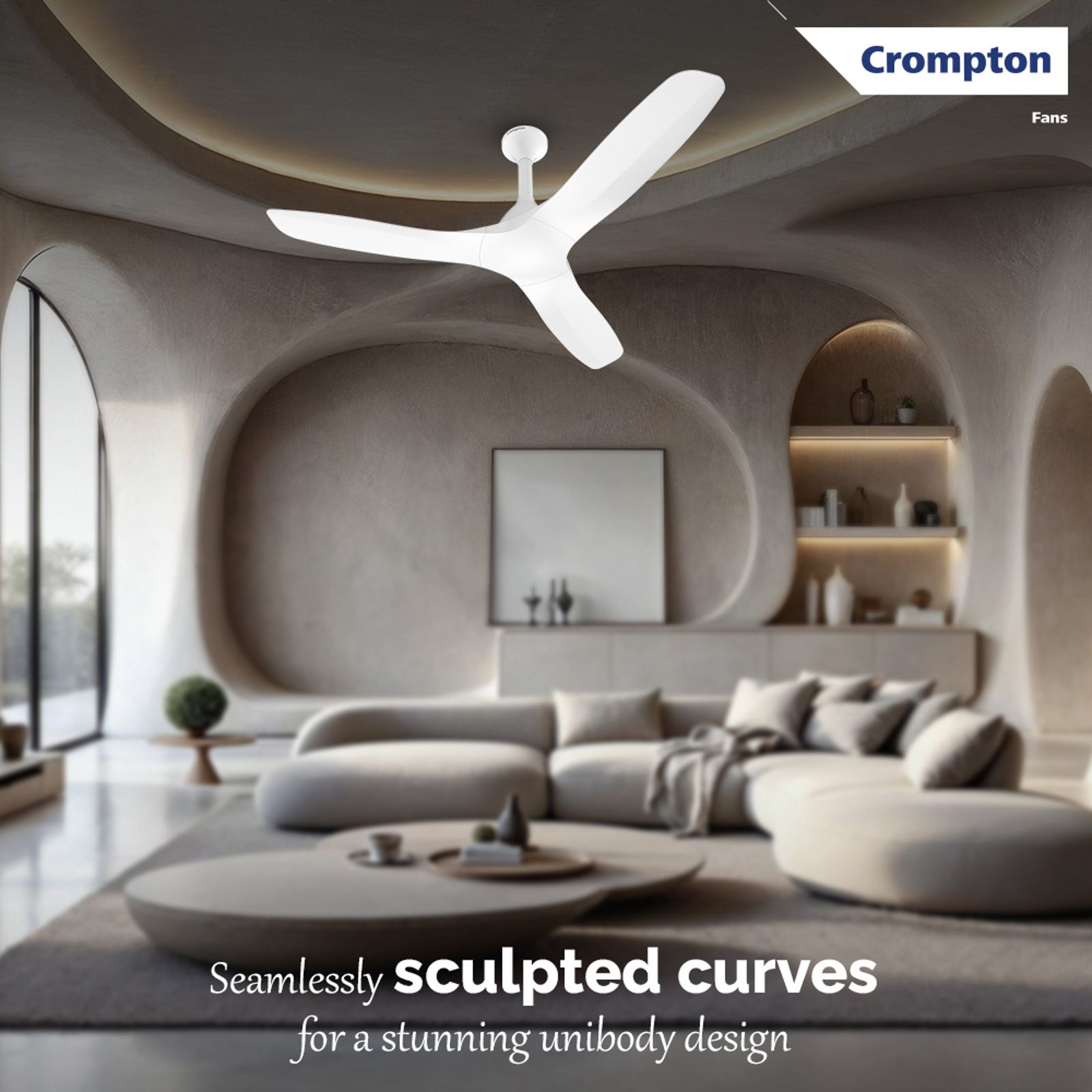 Crompton Silent Pro Fluido Wave 1 Star 1200mm 3 Blade Linear Induction Motor Ceiling Fan (Anti Dust Design, Snow White)_7