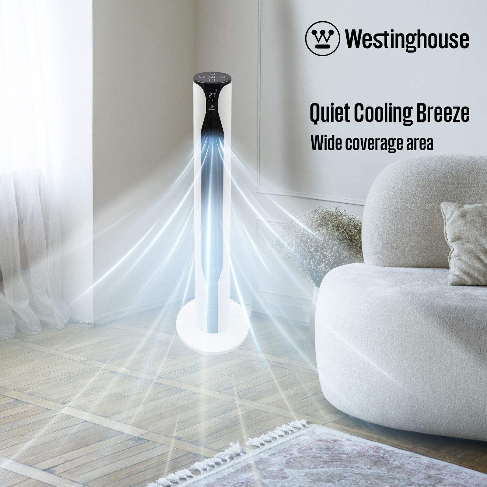 Westinghouse WH 42 Bladeless Tower Fan with Remote Control (Touch Control Panel, White) Westinghouse WH 42 Bladeless Tower Fan with Remote Control (Touch Control Panel, White)_13