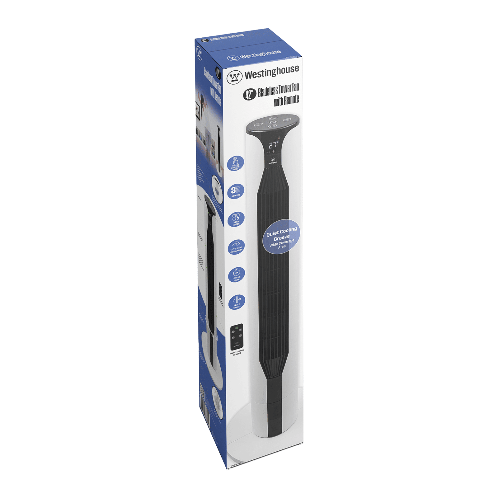 Westinghouse WH 42 Bladeless Tower Fan with Remote Control (Touch Control Panel, White) Westinghouse WH 42 Bladeless Tower Fan with Remote Control (Touch Control Panel, White)_5
