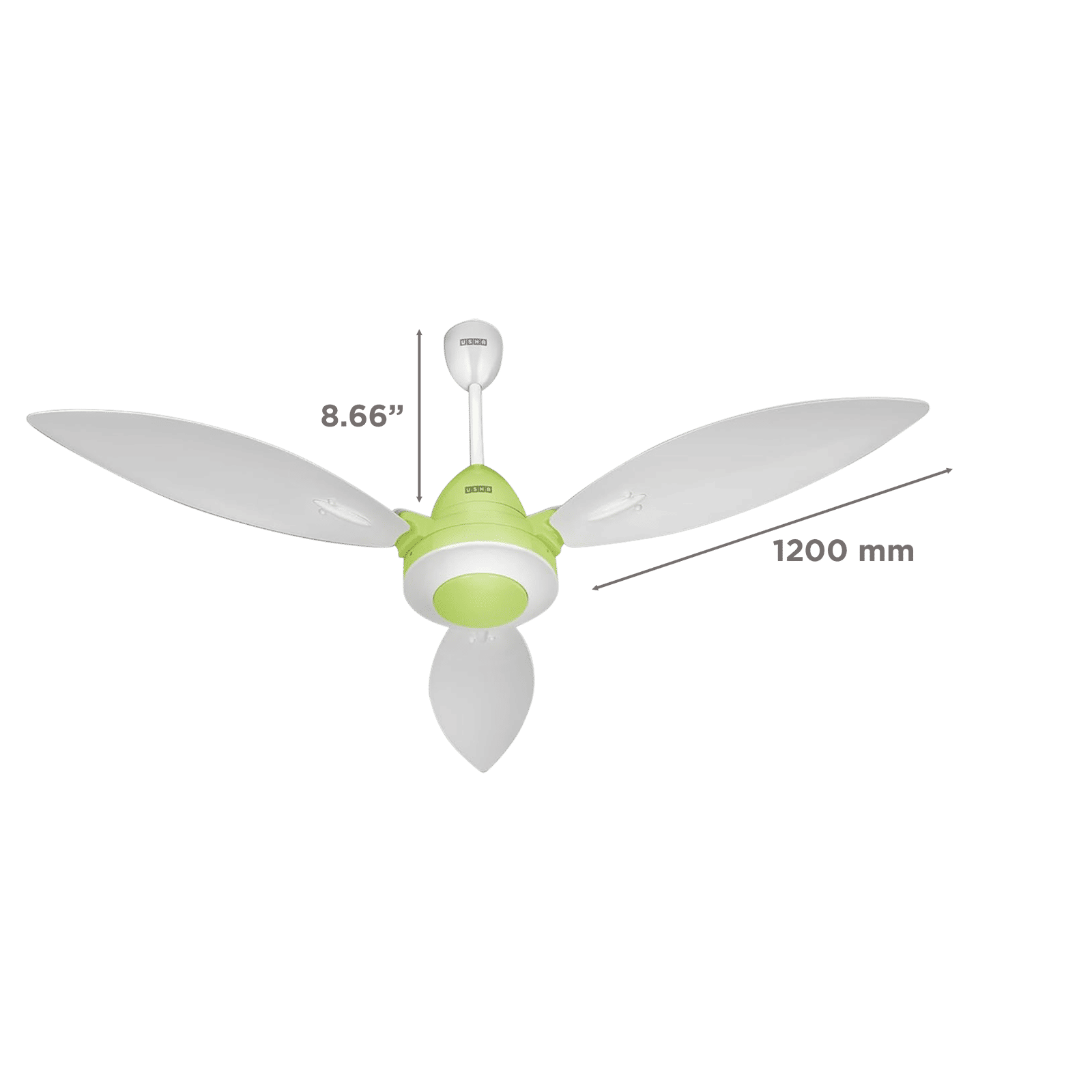 Usha Bloom Lily Glow 5 Star 1200mm 3 Blade BLDC Motor Technology Ceiling Fan with Remote (LED Underlight, White & Light Green)_2