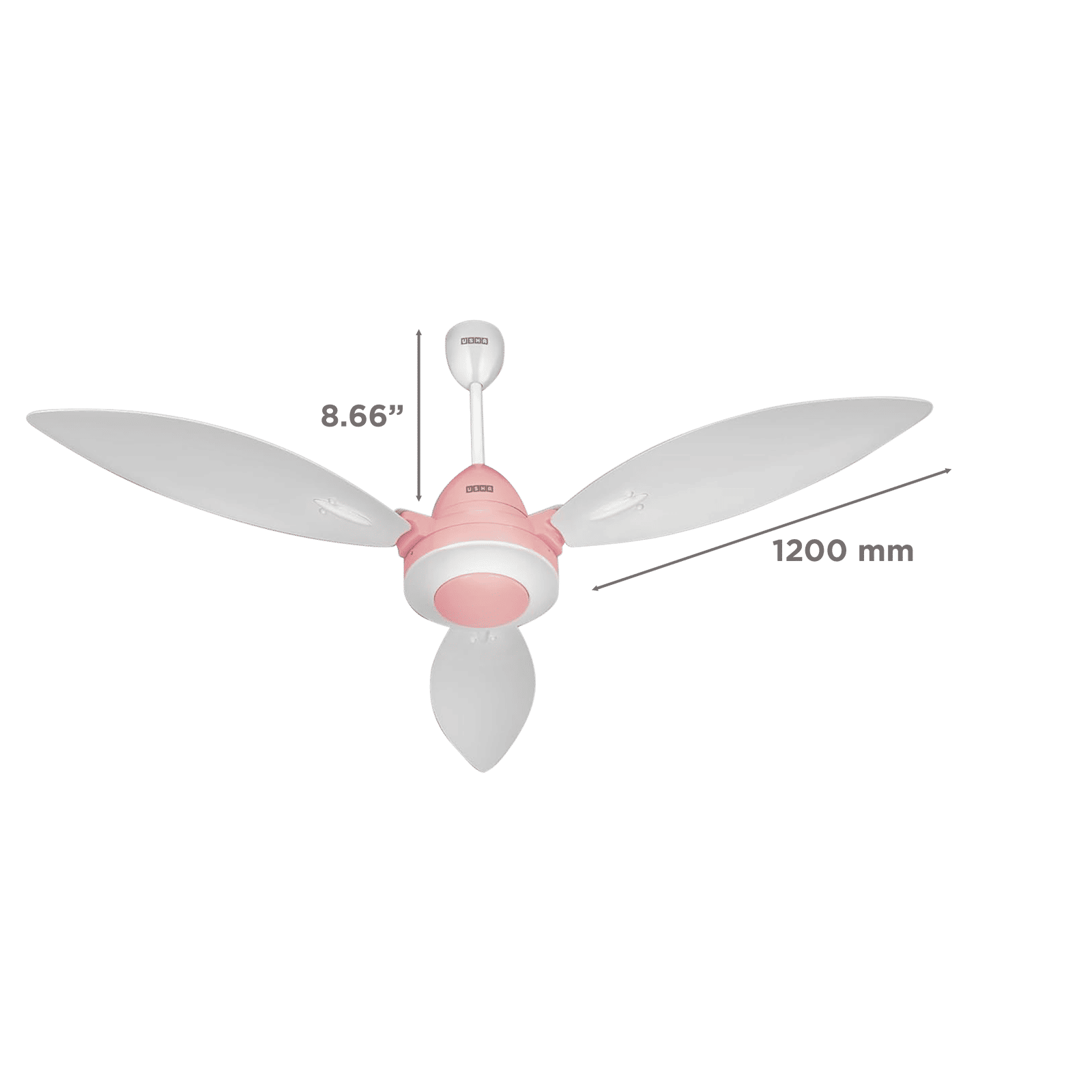 Usha Bloom Lily Glow 5 Star 1200mm 3 Blade BLDC Motor Technology Ceiling Fan with Remote (LED Underlight, White & Light Pink)_2