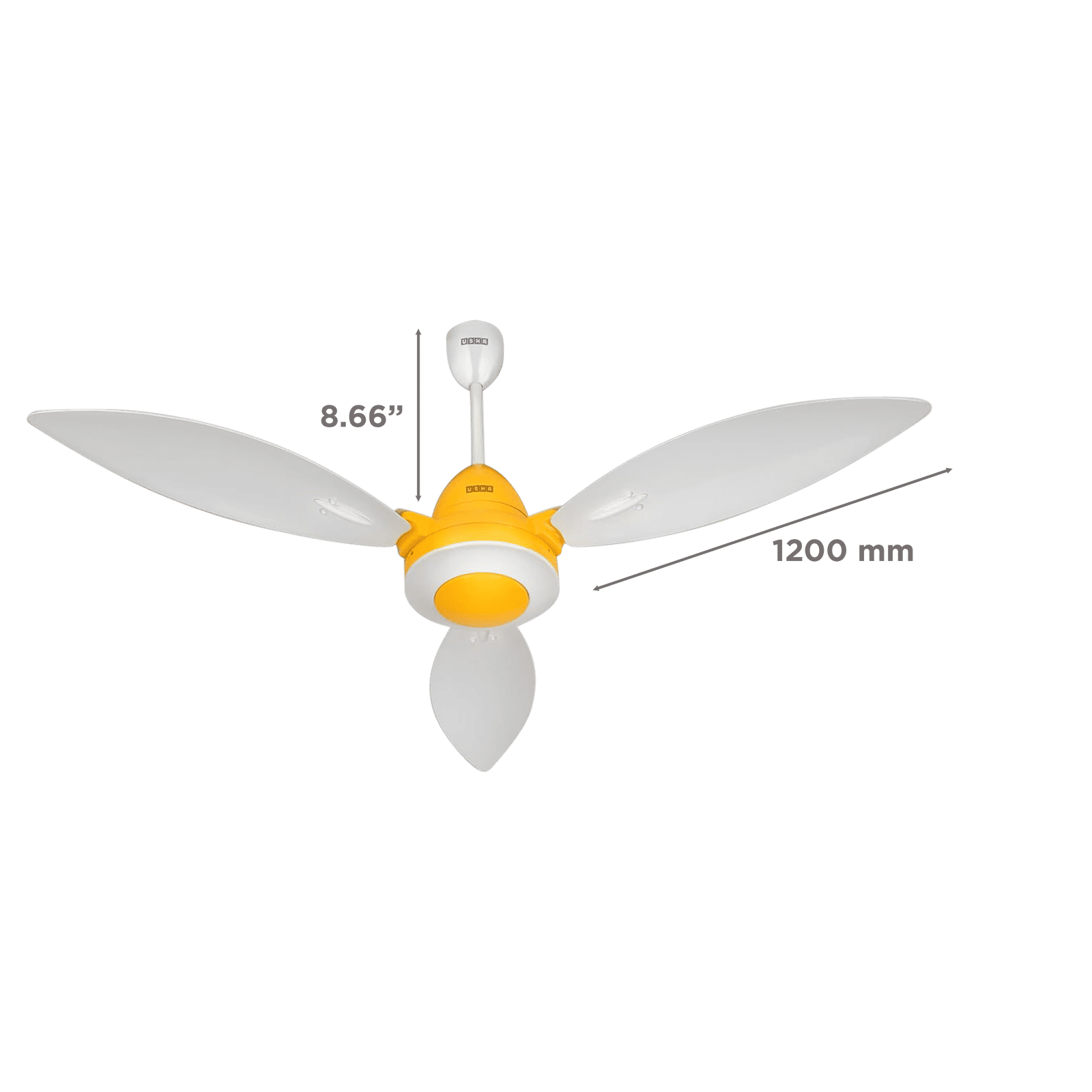 Usha Bloom Lily Glow 5 Star 1200mm 3 Blade BLDC Motor Technology Ceiling Fan with Remote (LED Underlight, White & Yellow)_2