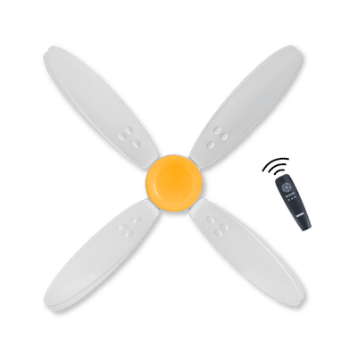 Usha Bloom Lily Nova 5 Star 1200mm 4 Blade BLDC Motor Ceiling Fan with Remote (Whisper Quiet Operations for Noiseless Experience, White & Yellow)