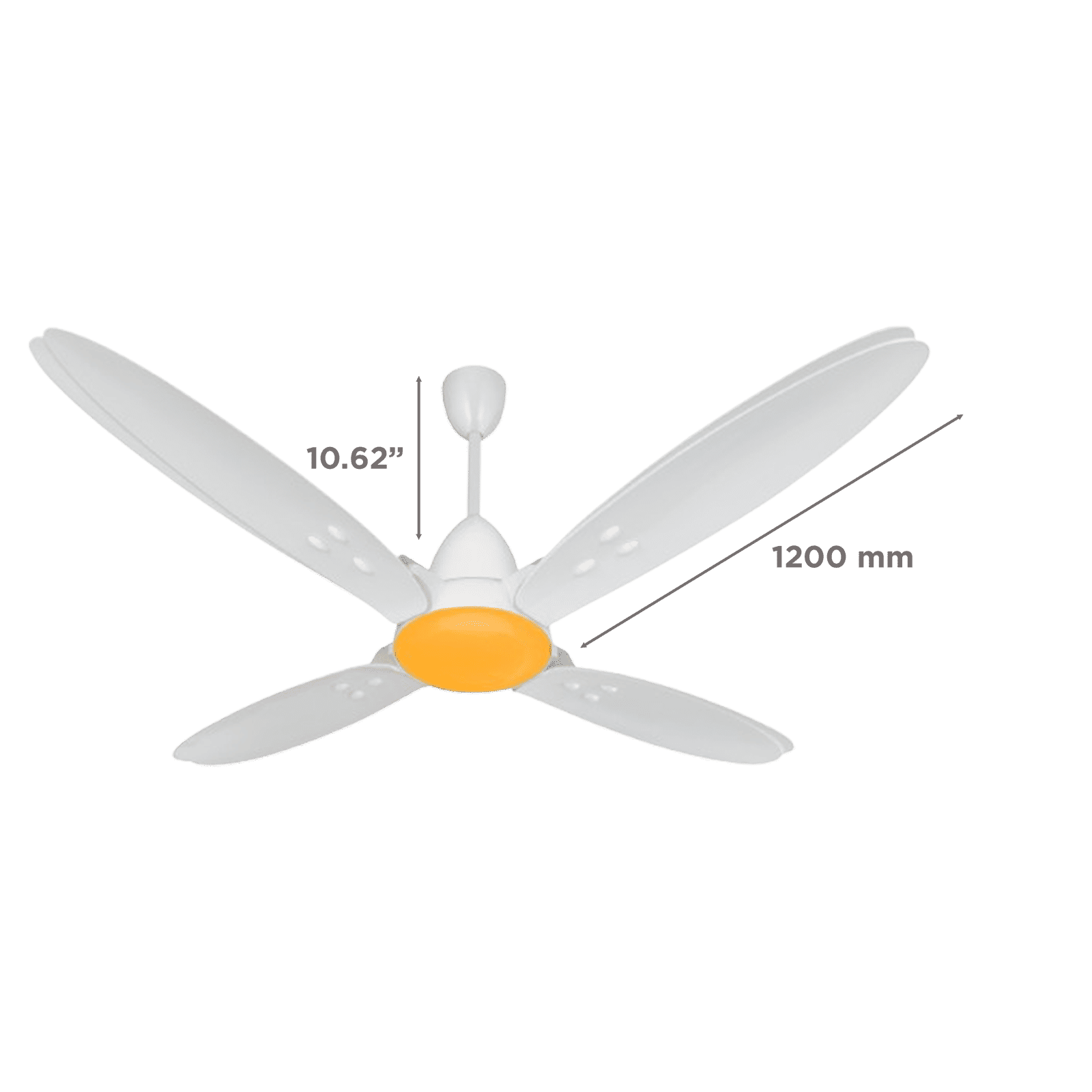 Usha Bloom Lily Nova 5 Star 1200mm 4 Blade BLDC Motor Ceiling Fan with Remote (Whisper Quiet Operations for Noiseless Experience, White & Yellow)_2