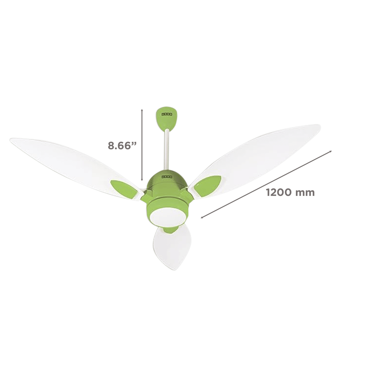 Usha Bloom Sunspire Glow 5 Star 1200mm 3 Blade BLDC Motor Technology Ceiling Fan with Remote (LED Underlight, White & Light Green)_2