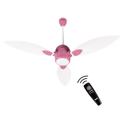 Usha Bloom Sunspire Glow 5 Star 1200mm 3 Blade BLDC Motor Technology Ceiling Fan with Remote (LED Underlight, White & Light Pink)