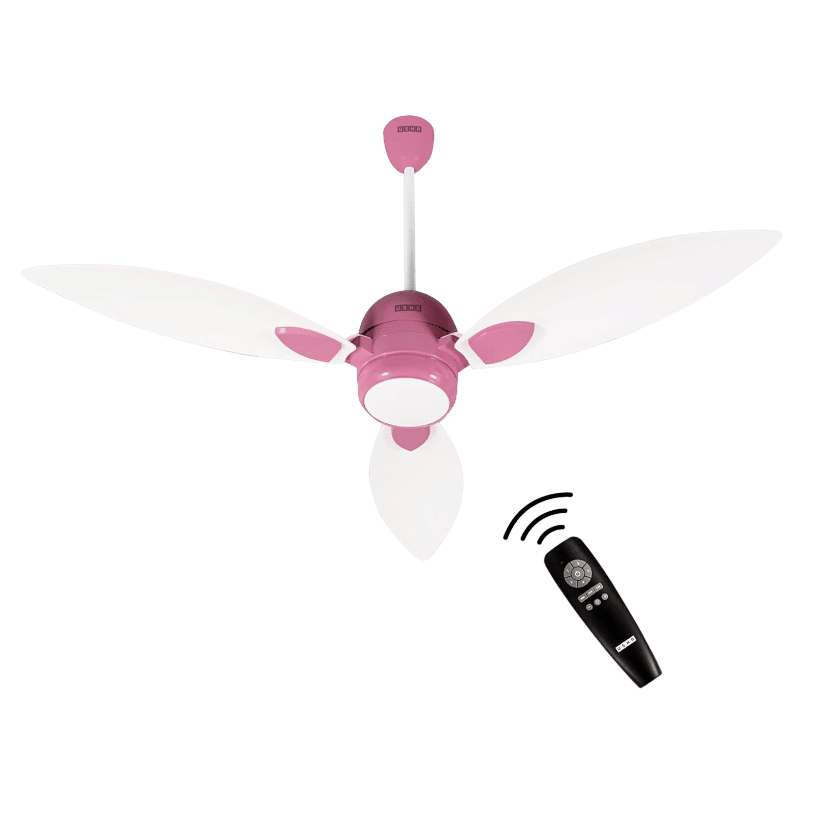 Usha Bloom Sunspire Glow 5 Star 1200mm 3 Blade BLDC Motor Technology Ceiling Fan with Remote (LED Underlight, White & Light Pink) Usha Bloom Sunspire Glow 5 Star 1200mm 3 Blade BLDC Motor Technology Ceiling Fan with Remote (LED Underlight, White & Light Pink)_1