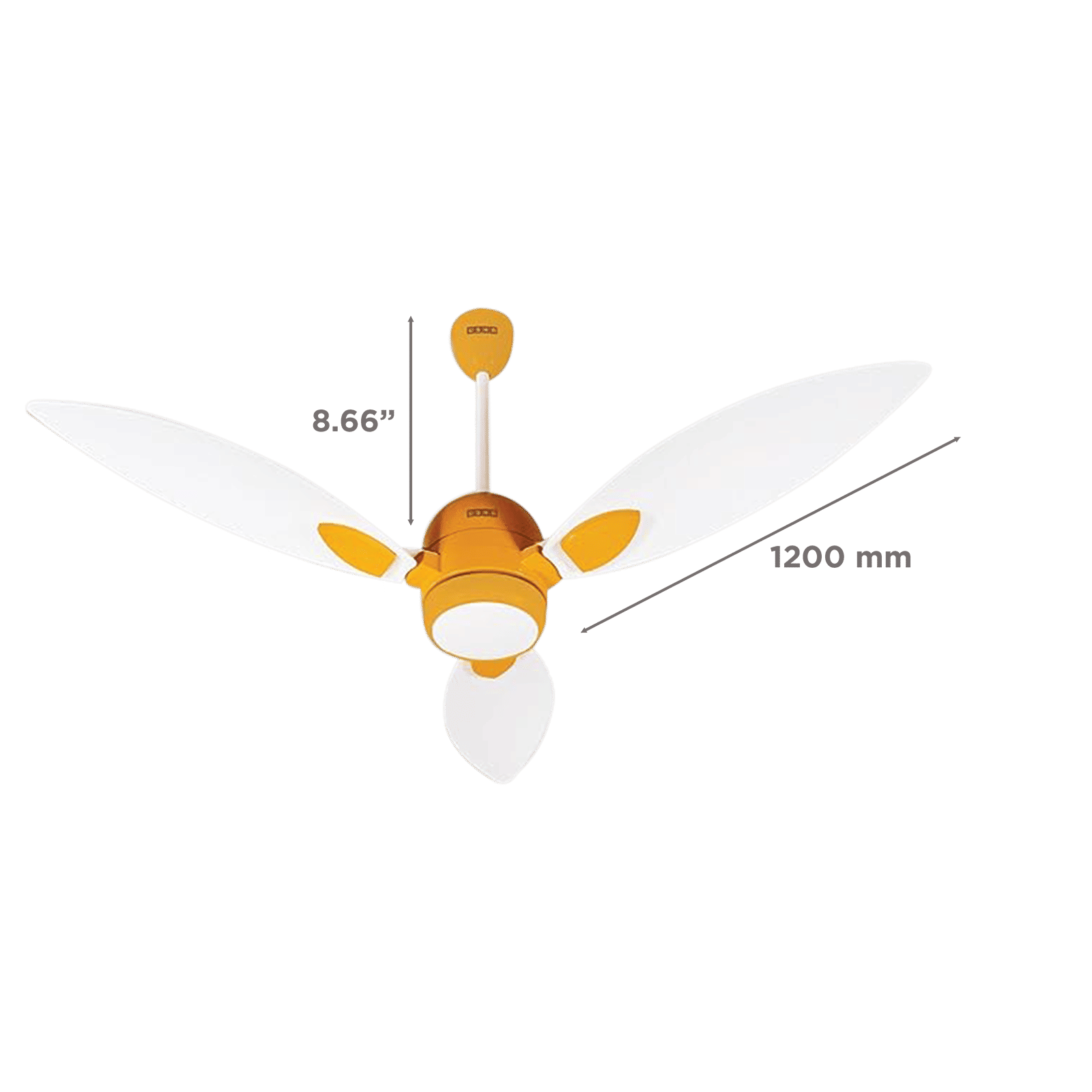 Usha Bloom Sunspire Glow 5 Star 1200mm 3 Blade BLDC Motor Technology Ceiling Fan with Remote (LED Underlight, White & Yellow)_2