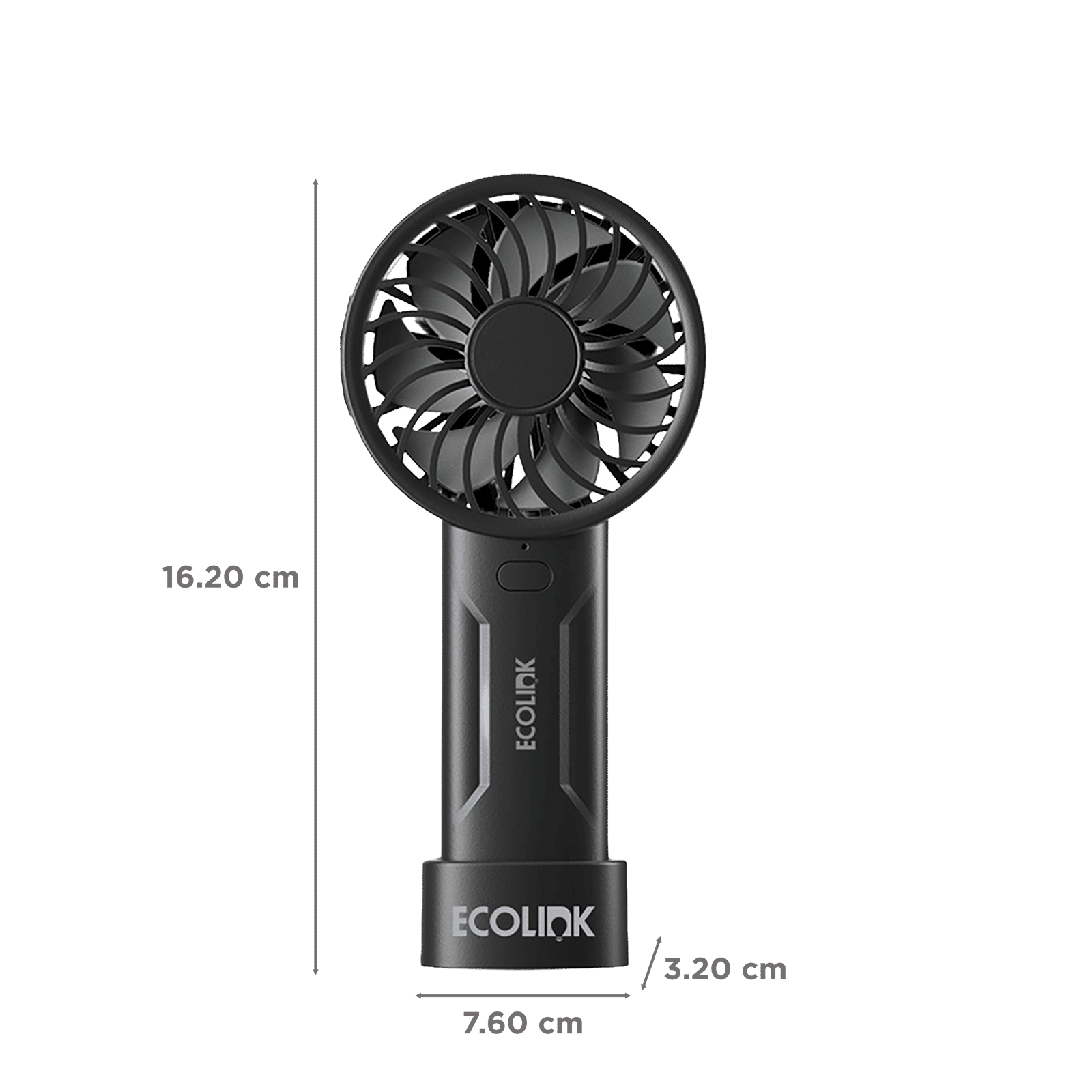 Ecolink Plus One 50mm 7 Blade Rechargeable Handheld Fan with 2000 mAh Battery (Portable, Black) Ecolink Plus One 50mm 7 Blade Rechargeable Handheld Fan with 2000 mAh Battery (Portable, Black)_2