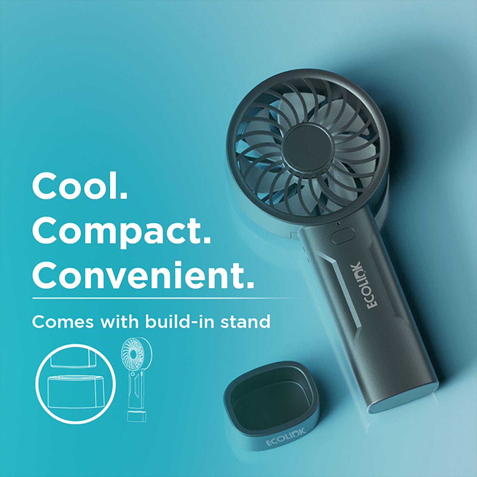 Ecolink Plus One 50mm 7 Blade Rechargeable Handheld Fan with 2000 mAh Battery (Portable, Black) Ecolink Plus One 50mm 7 Blade Rechargeable Handheld Fan with 2000 mAh Battery (Portable, Black)_4