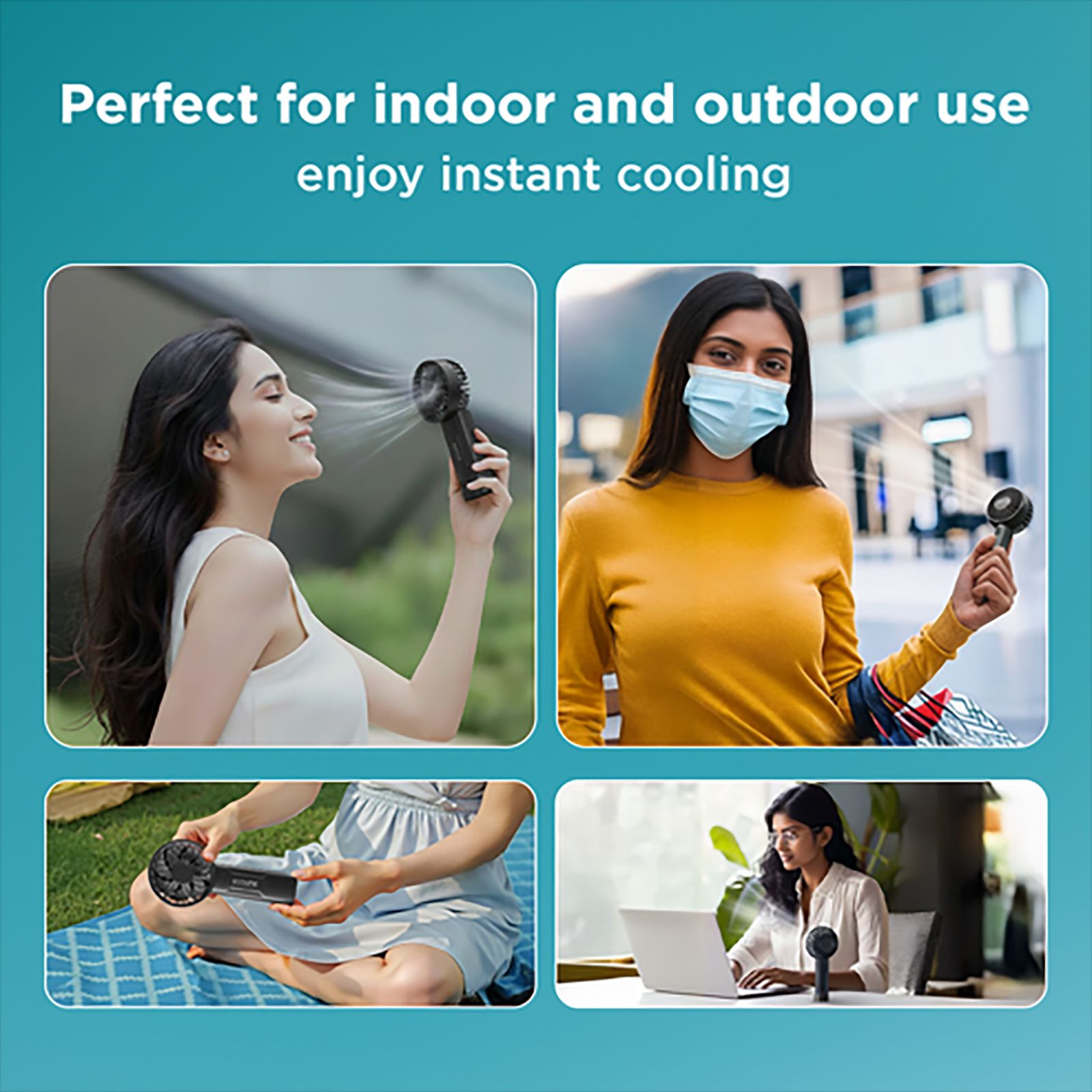 Ecolink Plus One 50mm 7 Blade Rechargeable Handheld Fan with 2000 mAh Battery (Portable, Black) Ecolink Plus One 50mm 7 Blade Rechargeable Handheld Fan with 2000 mAh Battery (Portable, Black)_10