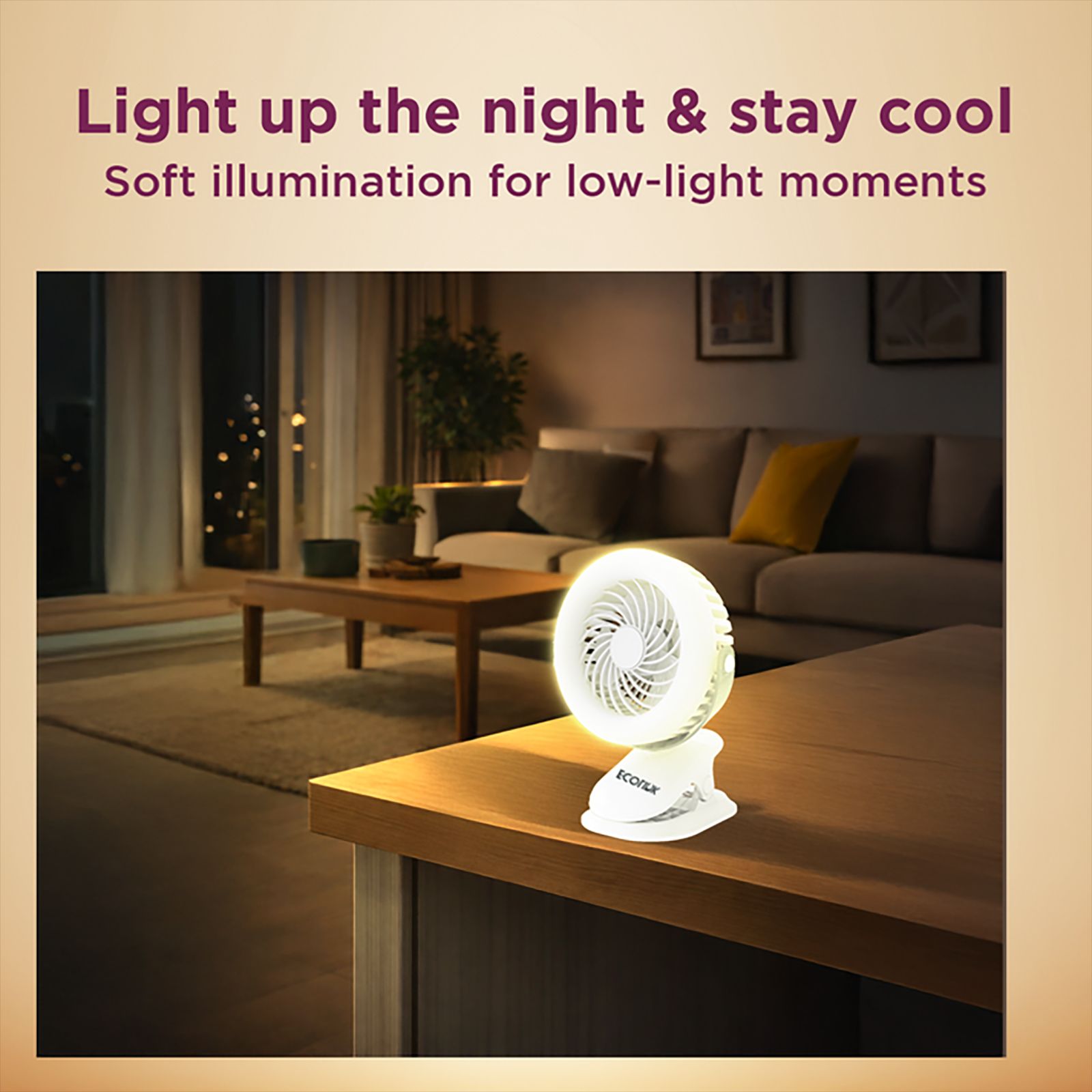Ecolink Clip Me 100mm 3 Blade Rechargeable Personal Fan with 2000 mAh Battery (Efficient Airflow, White)_5