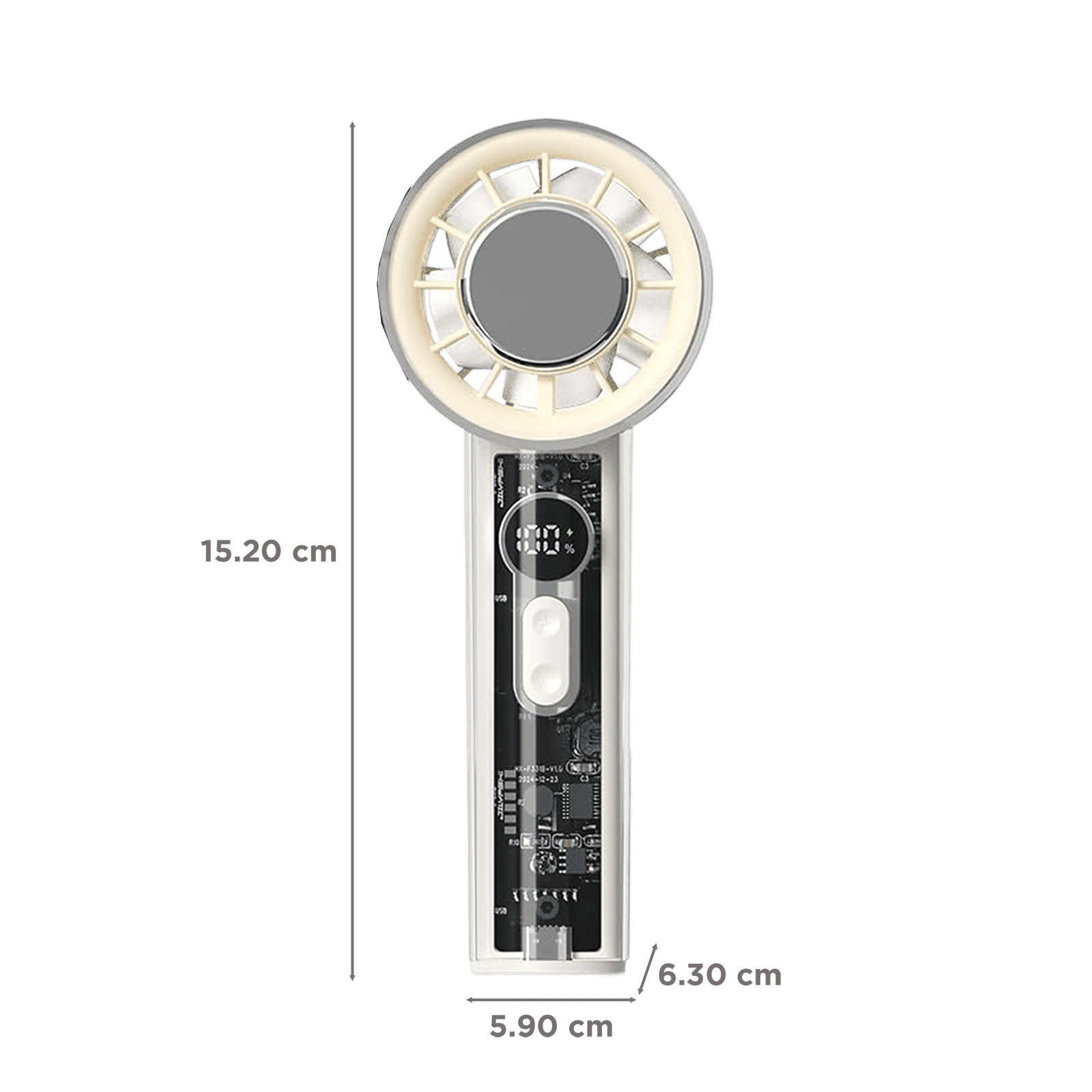 Ecolink Pocket Pal 50mm 5 Blade Rechargeable Personal Fan with 4000 mAh Battery (Arctic Chill Technology, Beige) Ecolink Pocket Pal 50mm 5 Blade Rechargeable Personal Fan with 4000 mAh Battery (Arctic Chill Technology, Beige)_2