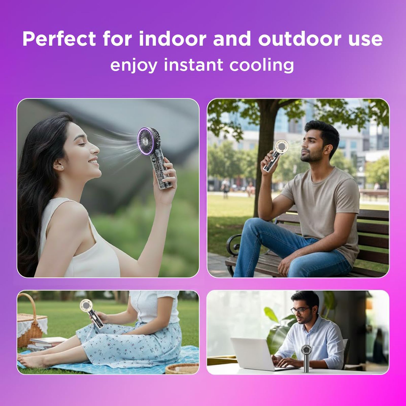Ecolink Pocket Pal 50mm 5 Blade Rechargeable Personal Fan with 4000 mAh Battery (Arctic Chill Technology, Beige) Ecolink Pocket Pal 50mm 5 Blade Rechargeable Personal Fan with 4000 mAh Battery (Arctic Chill Technology, Beige)_9