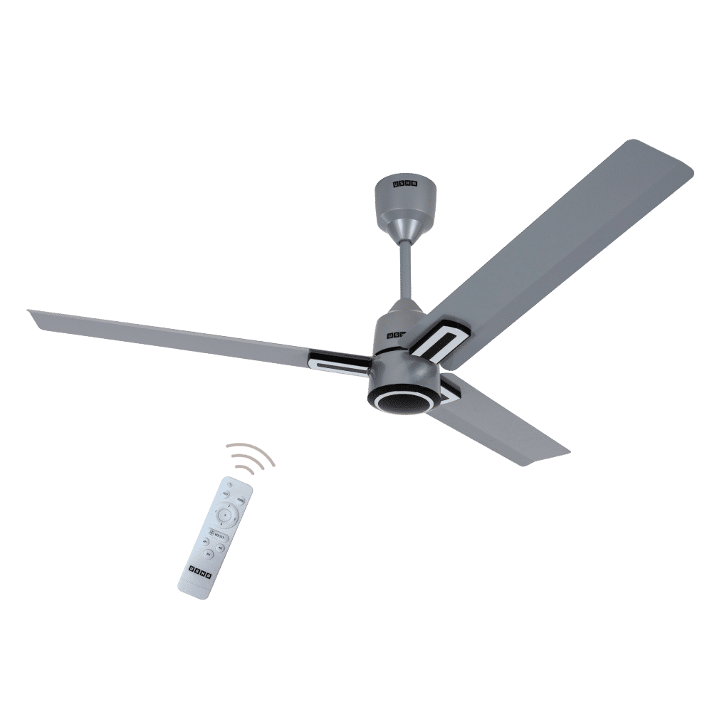 USHA AeroEdge Plus 5 Star 1200mm 3 Blade BLDC Motor Ceiling Fan with Remote (Whisper Quiet Technology, Metallic Grey) USHA AeroEdge Plus 5 Star 1200mm 3 Blade BLDC Motor Ceiling Fan with Remote (Whisper Quiet Technology, Metallic Grey)_1