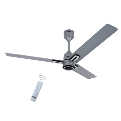 USHA AeroEdge Plus 5 Star 1200mm 3 Blade BLDC Motor Ceiling Fan with Remote (Whisper Quiet Technology, Metallic Grey)