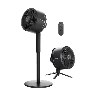 Shark FlexBreeze 292mm 3 Blade BLDC Motor Table & Pedestal Fan with Remote (UV & Water Resistant, Black)