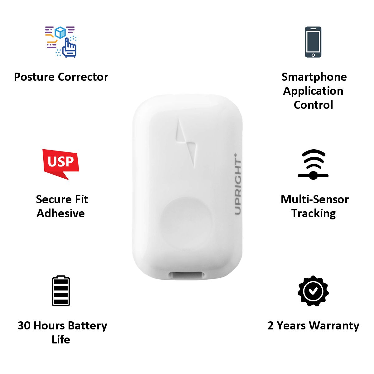 UPRIGHT Go 2 Posture Corrector (Multi-Sensor Tracking, URF01W-IN, White) UPRIGHT Go 2 Posture Corrector (Multi-Sensor Tracking, URF01W-IN, White)_5