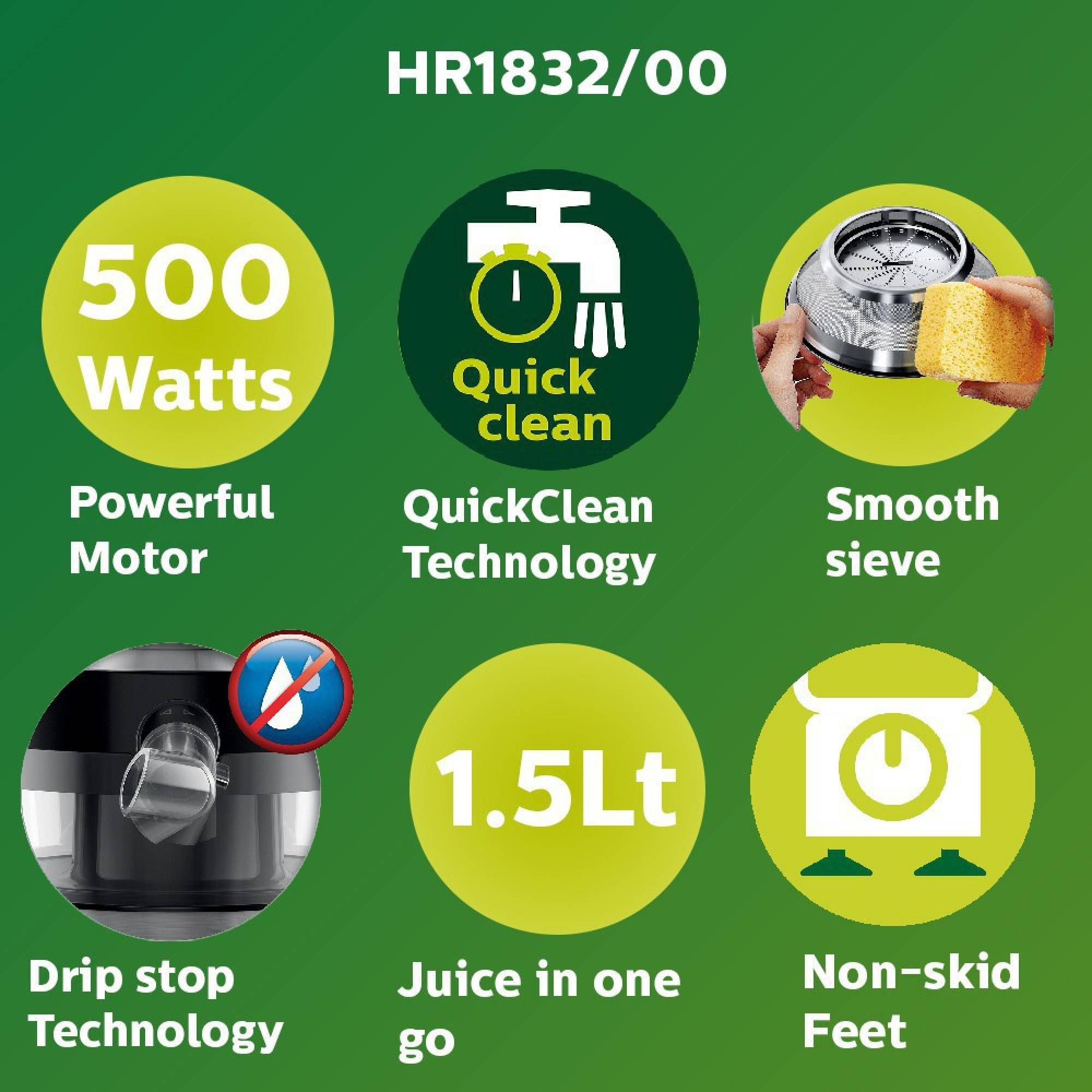 PHILIPS Viva Collection 500 Watt 1 Jar Centrifugal Juicer (QuickClean Technology, Ink Black) PHILIPS Viva Collection 500 Watt 1 Jar Centrifugal Juicer (QuickClean Technology, Ink Black)_14