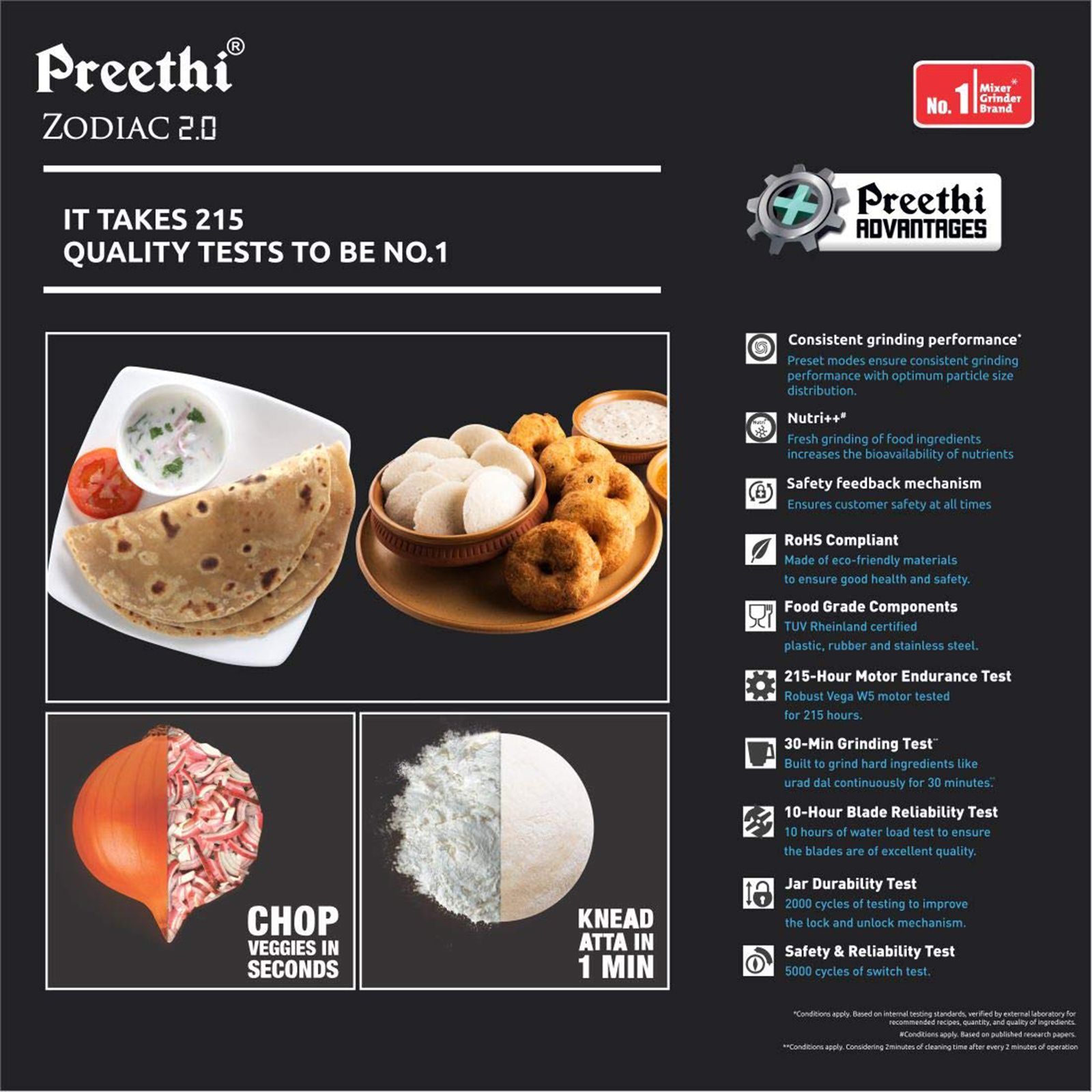 Preethi Zodiac 2.0 750 Watt 4 Jars Juicer Mixer Grinder (19000 RPM, 3-In-1 Insta Fresh Juicer Jar, Black/Blue) Preethi Zodiac 2.0 750 Watt 4 Jars Juicer Mixer Grinder (19000 RPM, 3-In-1 Insta Fresh Juicer Jar, Black/Blue)_9