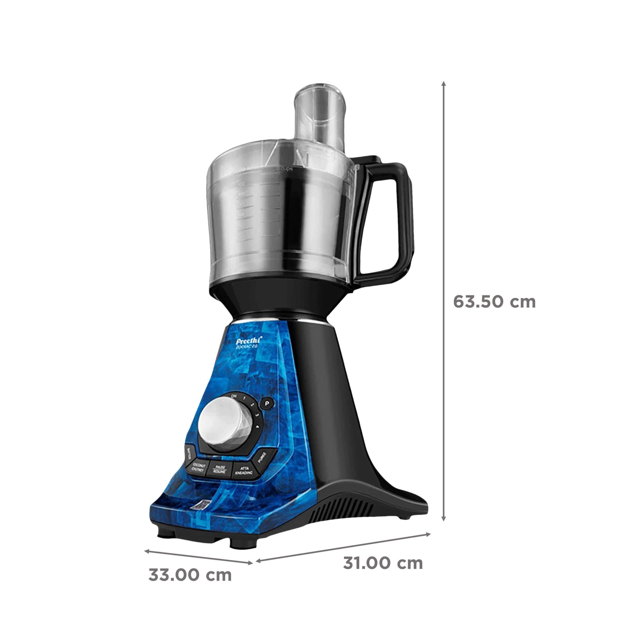 Preethi Zodiac 2.0 750 Watt 4 Jars Juicer Mixer Grinder (19000 RPM, 3-In-1 Insta Fresh Juicer Jar, Black/Blue) Preethi Zodiac 2.0 750 Watt 4 Jars Juicer Mixer Grinder (19000 RPM, 3-In-1 Insta Fresh Juicer Jar, Black/Blue)_3