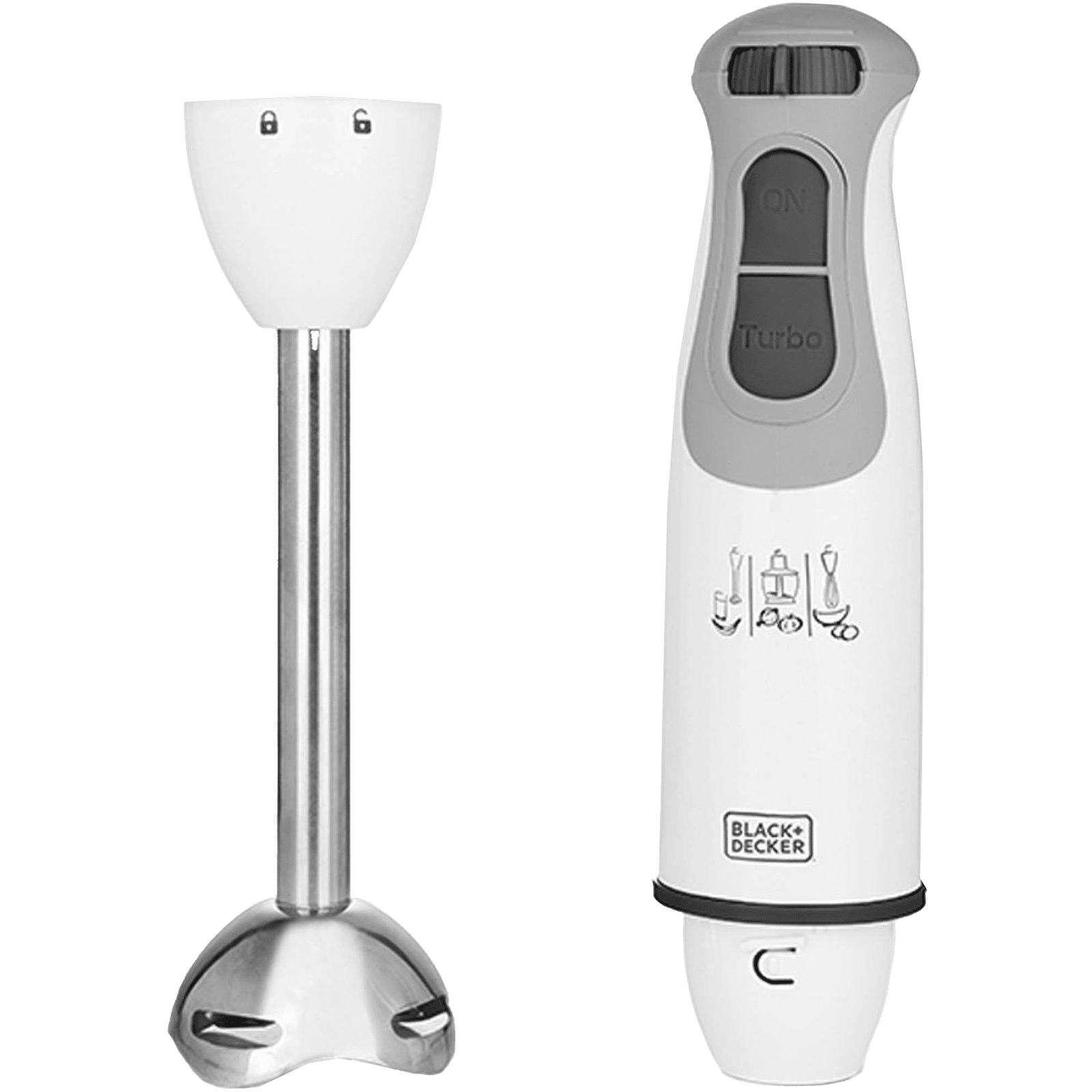 BLACK&DECKER 600 Watt 3 Speed Hand Blender with 3 Attachments (Durable & Sturdy Body, White)_5