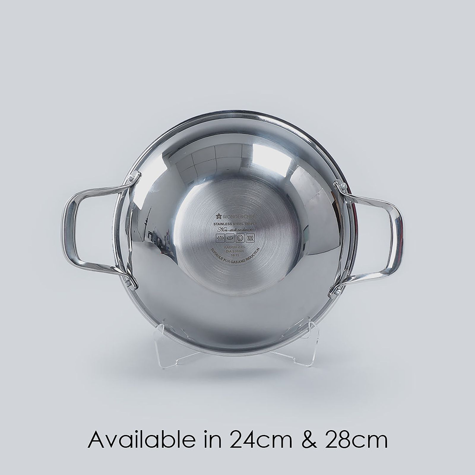 WONDERCHEF Stanton Wok with Lid (304 Stainless Steel Body, 63152779, Silver) WONDERCHEF Stanton Wok with Lid (304 Stainless Steel Body, 63152779, Silver)_10