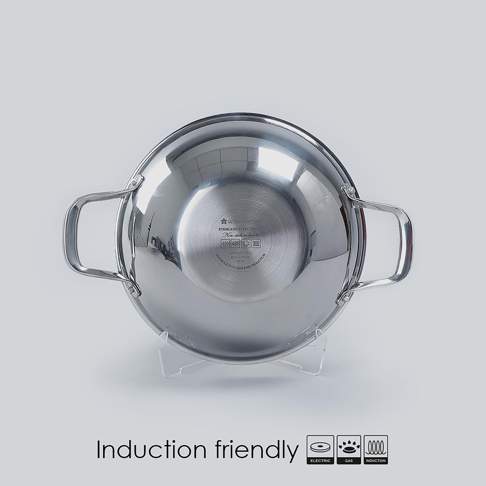 WONDERCHEF Stanton Wok with Lid (304 Stainless Steel Body, 63152779, Silver) WONDERCHEF Stanton Wok with Lid (304 Stainless Steel Body, 63152779, Silver)_12