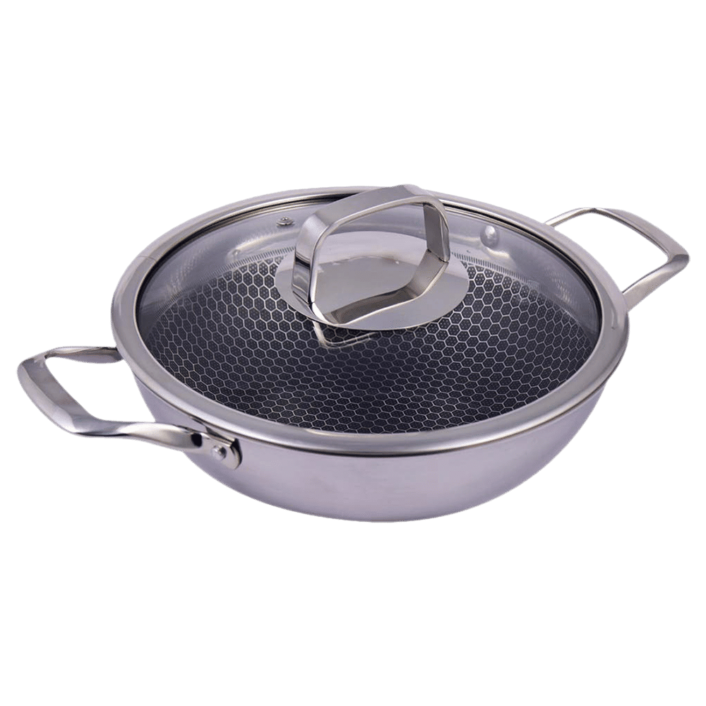 WONDERCHEF Stanton Wok with Lid (304 Stainless Steel Body, 63152779, Silver) WONDERCHEF Stanton Wok with Lid (304 Stainless Steel Body, 63152779, Silver)_15