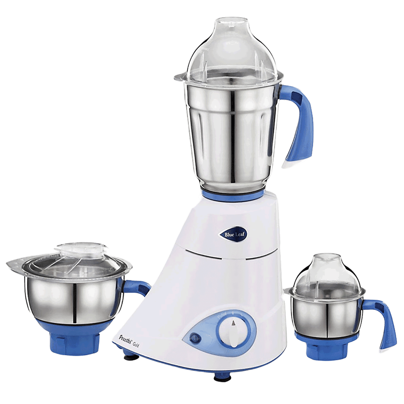 Preethi Blue Leaf Gold 750 Watt 3 Jars Mixer Grinder (18000 RPM, Shock Proof Body, White/Blue) Preethi Blue Leaf Gold 750 Watt 3 Jars Mixer Grinder (18000 RPM, Shock Proof Body, White/Blue)_1