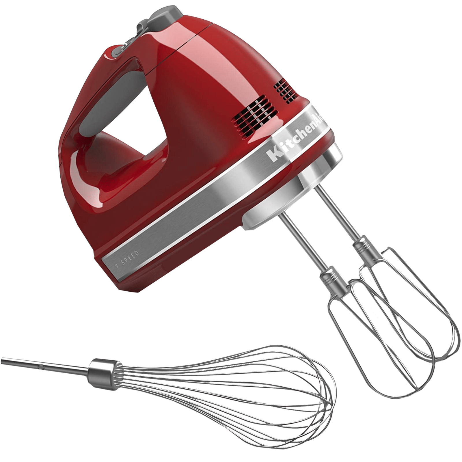 KitchenAid 85 Watt 7 Speed Hand Mixer with 3 Attachments (Soft Start Feature, Red) KitchenAid 85 Watt 7 Speed Hand Mixer with 3 Attachments (Soft Start Feature, Red)_1
