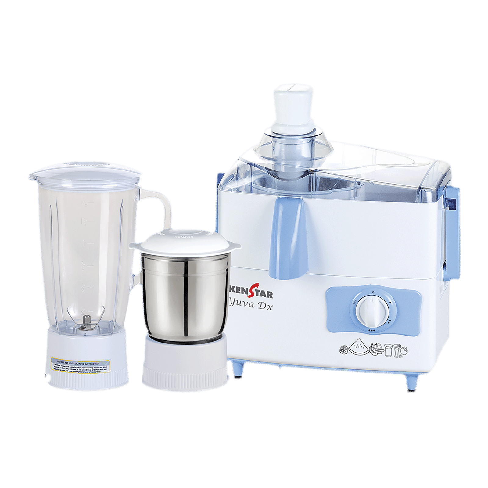 KENSTAR Yuva Dx 450 Watt 2 Jars Juicer Mixer Grinder (Hybrid Motor, Blue) KENSTAR Yuva Dx 450 Watt 2 Jars Juicer Mixer Grinder (Hybrid Motor, Blue)_1