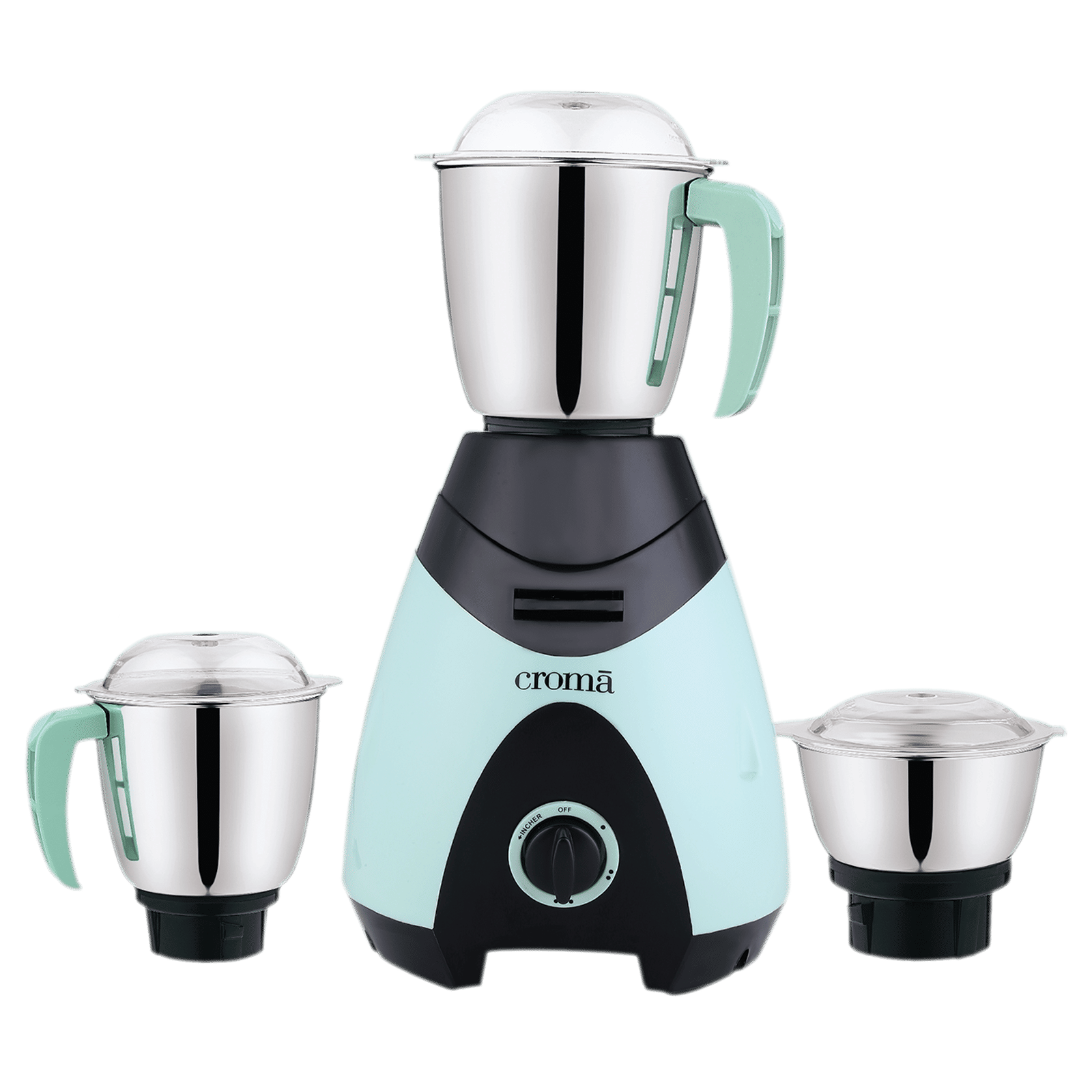 Croma 750 Watt 3 Jars Mixer Grinder (19000 RPM, 3 Speed Control with Pulse Function, Black/Green)_1