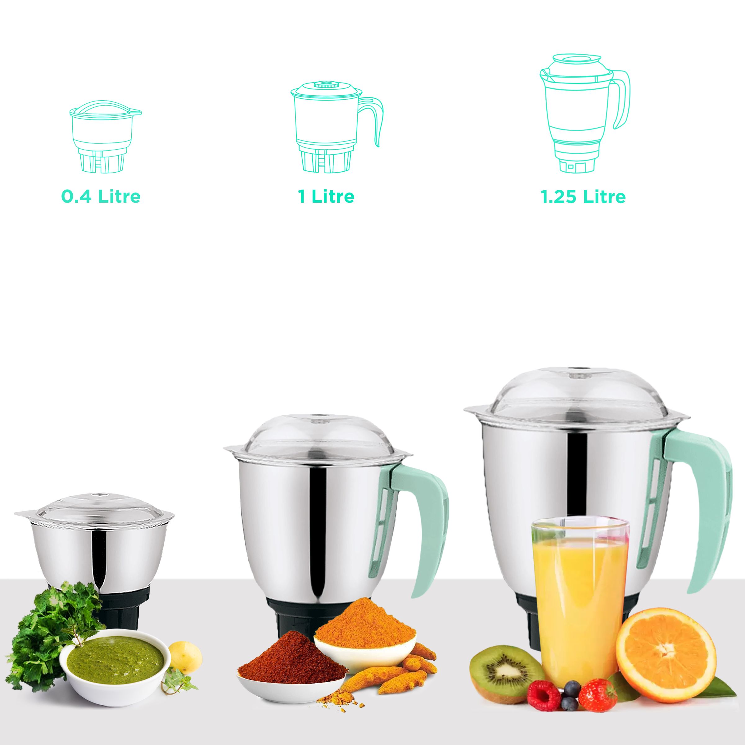 Croma 750 Watt 3 Jars Mixer Grinder (19000 RPM, 3 Speed Control with Pulse Function, Black/Green)_4