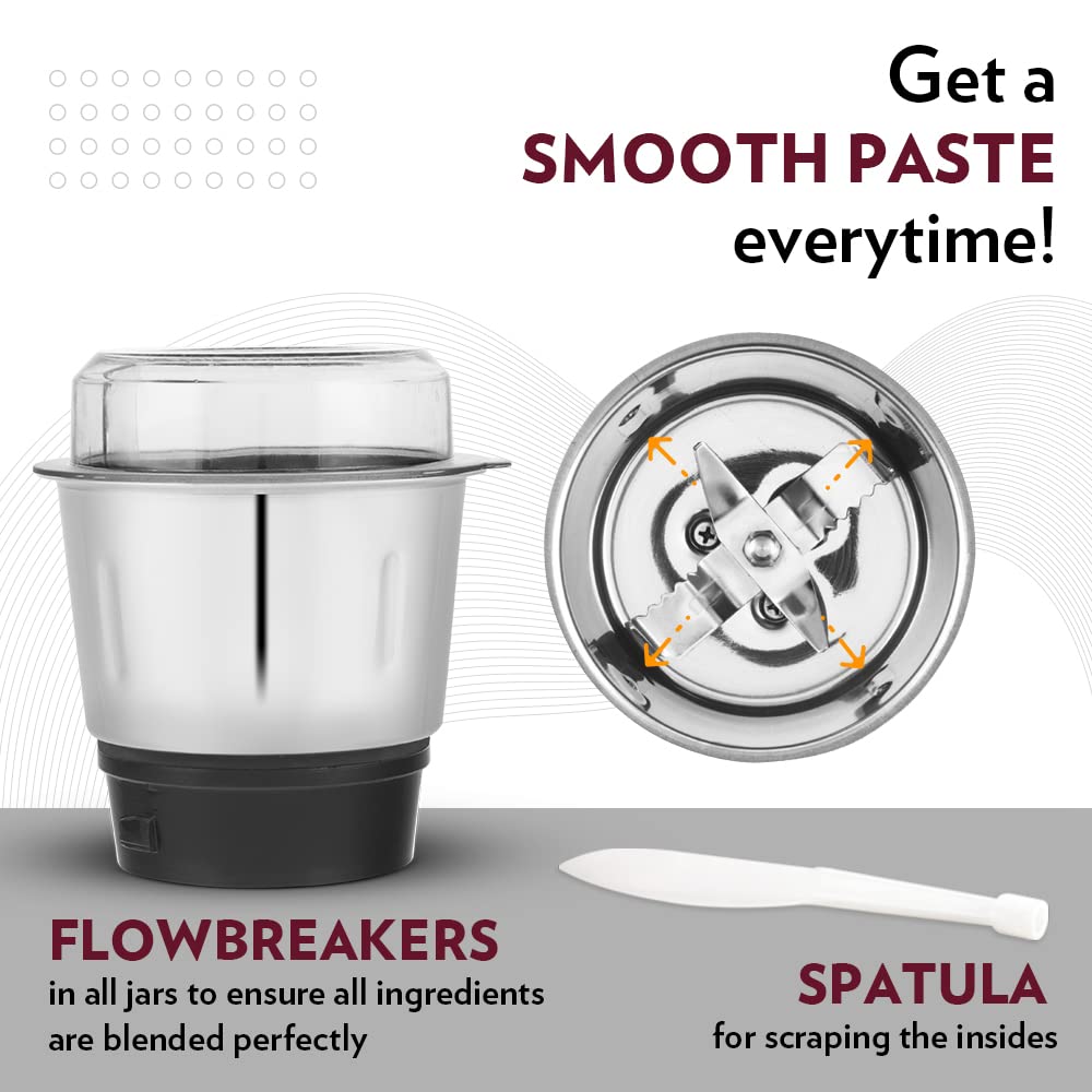 BOROSIL Silverline 750 Watt 3 Jars Mixer Grinder (20000 RPM, Anti-Skid Rubber Feet, Black & Silver) BOROSIL Silverline 750 Watt 3 Jars Mixer Grinder (20000 RPM, Anti-Skid Rubber Feet, Black & Silver)_10