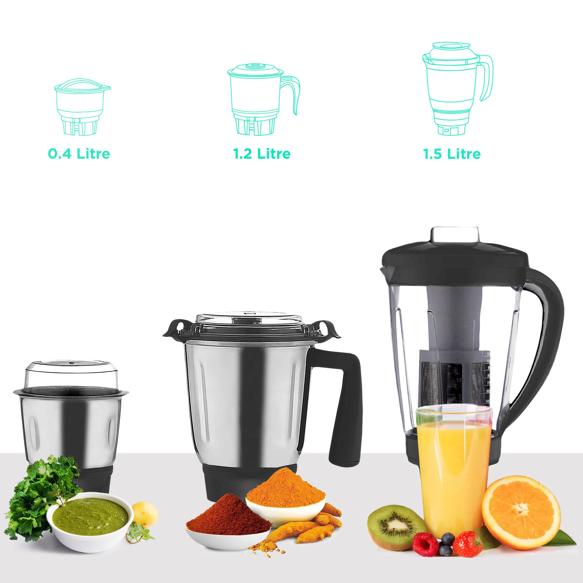 BOROSIL Silverline 600 Watt 3 Jars Mixer Grinder (20000 RPM, Blow Breaker for Blending, Black & Silver) BOROSIL Silverline 600 Watt 3 Jars Mixer Grinder (20000 RPM, Blow Breaker for Blending, Black & Silver)_4