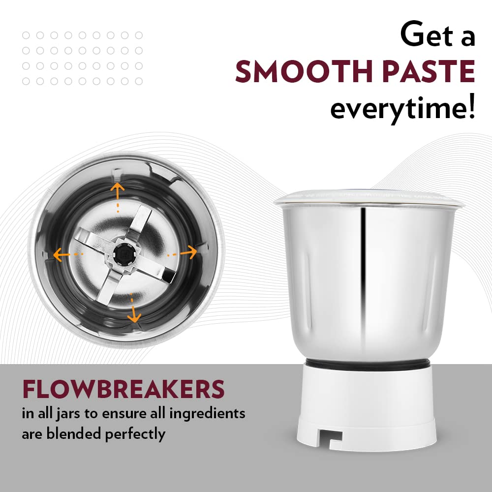 BOROSIL Primus II 500 Watt 2 Jars Juicer Mixer Grinder (19000 RPM, Long-Lasting Copper Motor, Silver) BOROSIL Primus II 500 Watt 2 Jars Juicer Mixer Grinder (19000 RPM, Long-Lasting Copper Motor, Silver)_10