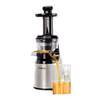 BOROSIL HealthPro 200 Watt Slow Juicer (70 RPM, Slow Squeeze Technology, Silver Cloud)