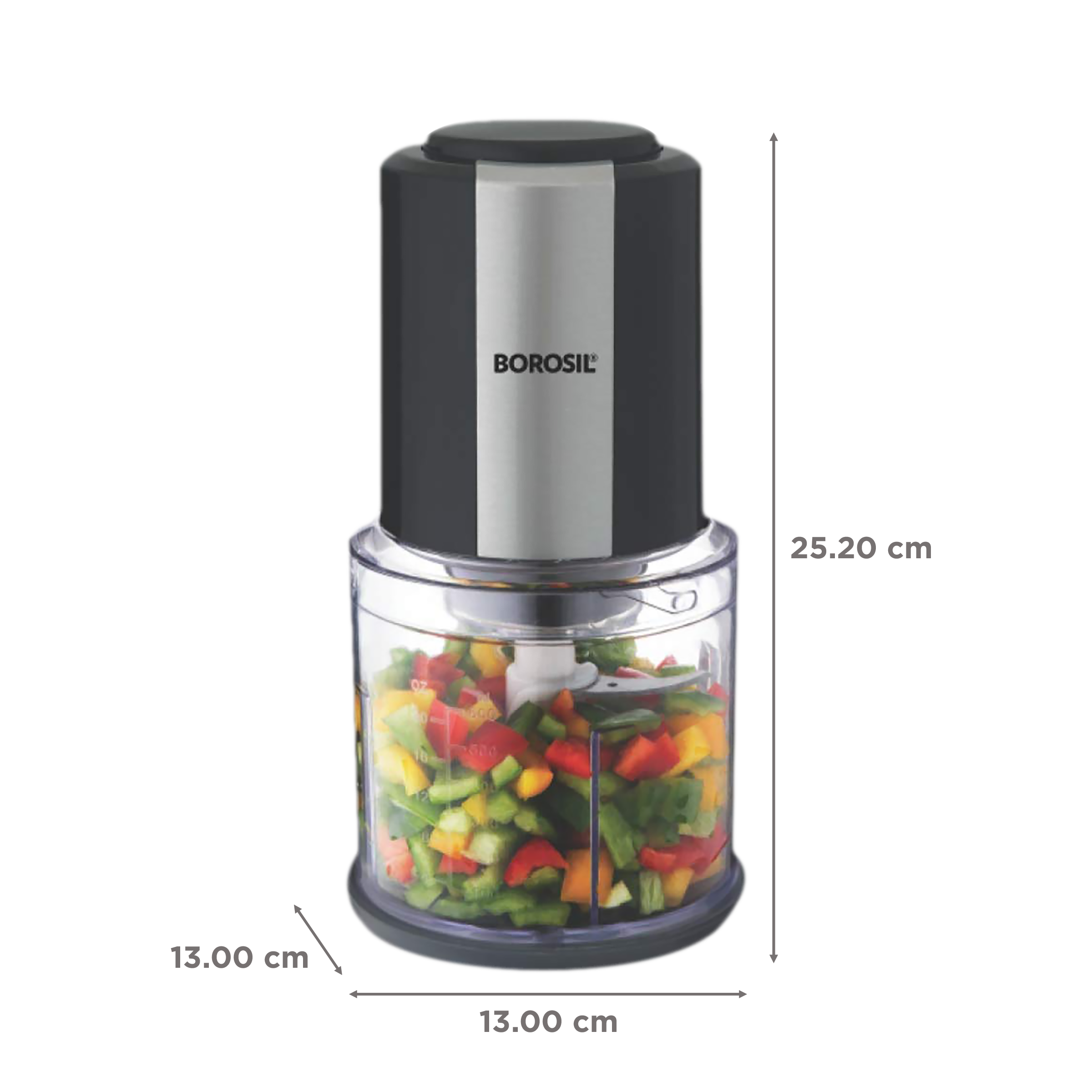 BOROSIL Chef Delite 300 Watt Vegetable Chopper with 2 Blades (Black)_5