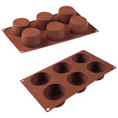 WONDERCHEF Pavoni Muffin 6 Portions Mould For Microwave, Refrigerator (Good Elasticity, 63152908, Brown)