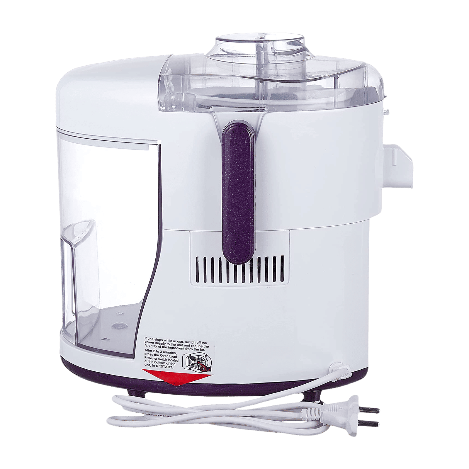 USHA 500 Watt 3 Jars Juicer Mixer Grinder (Anti-Skid Rubber Feet, Magenta/White) USHA 500 Watt 3 Jars Juicer Mixer Grinder (Anti-Skid Rubber Feet, Magenta/White)_4