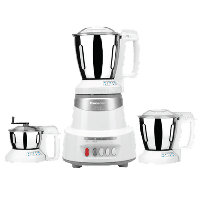Panasonic Elements Series 600 Watt 3 Jars Mixer Grinder (Double Safety Lock, Marble Silver)