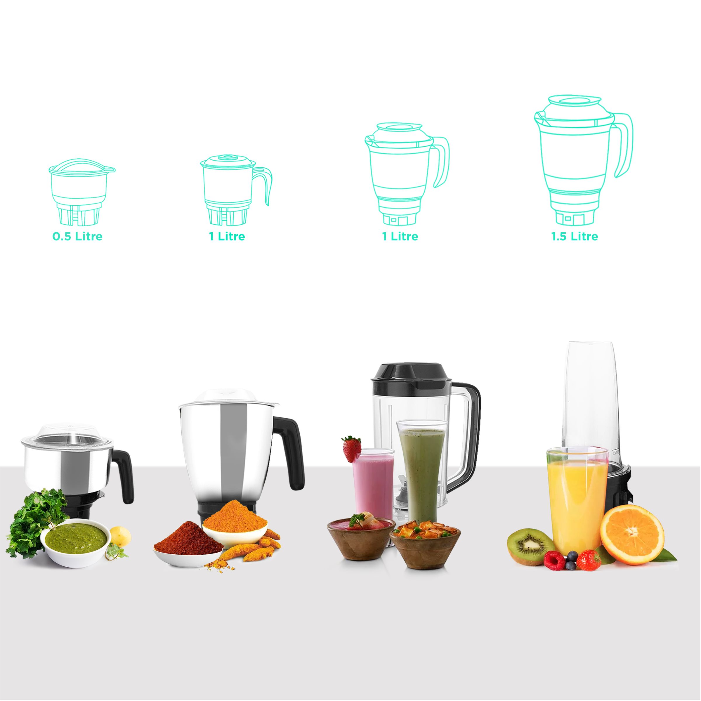 PHILIPS Avance Collection 750 Watt 4 Jars Mixer Grinder (20000 RPM, Built-in Safety Switch, Metallic Silver/Bold Black) PHILIPS Avance Collection 750 Watt 4 Jars Mixer Grinder (20000 RPM, Built-in Safety Switch, Metallic Silver/Bold Black)_4