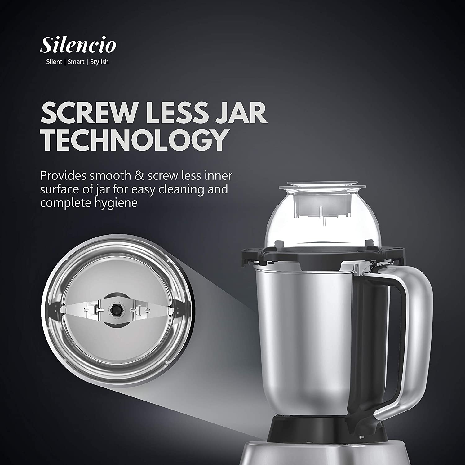 HAVELLS Silencio 500 Watt 4 Jars Mixer Grinder (Digital Display & Touch Control, Black & Silver) HAVELLS Silencio 500 Watt 4 Jars Mixer Grinder (Digital Display & Touch Control, Black & Silver)_8