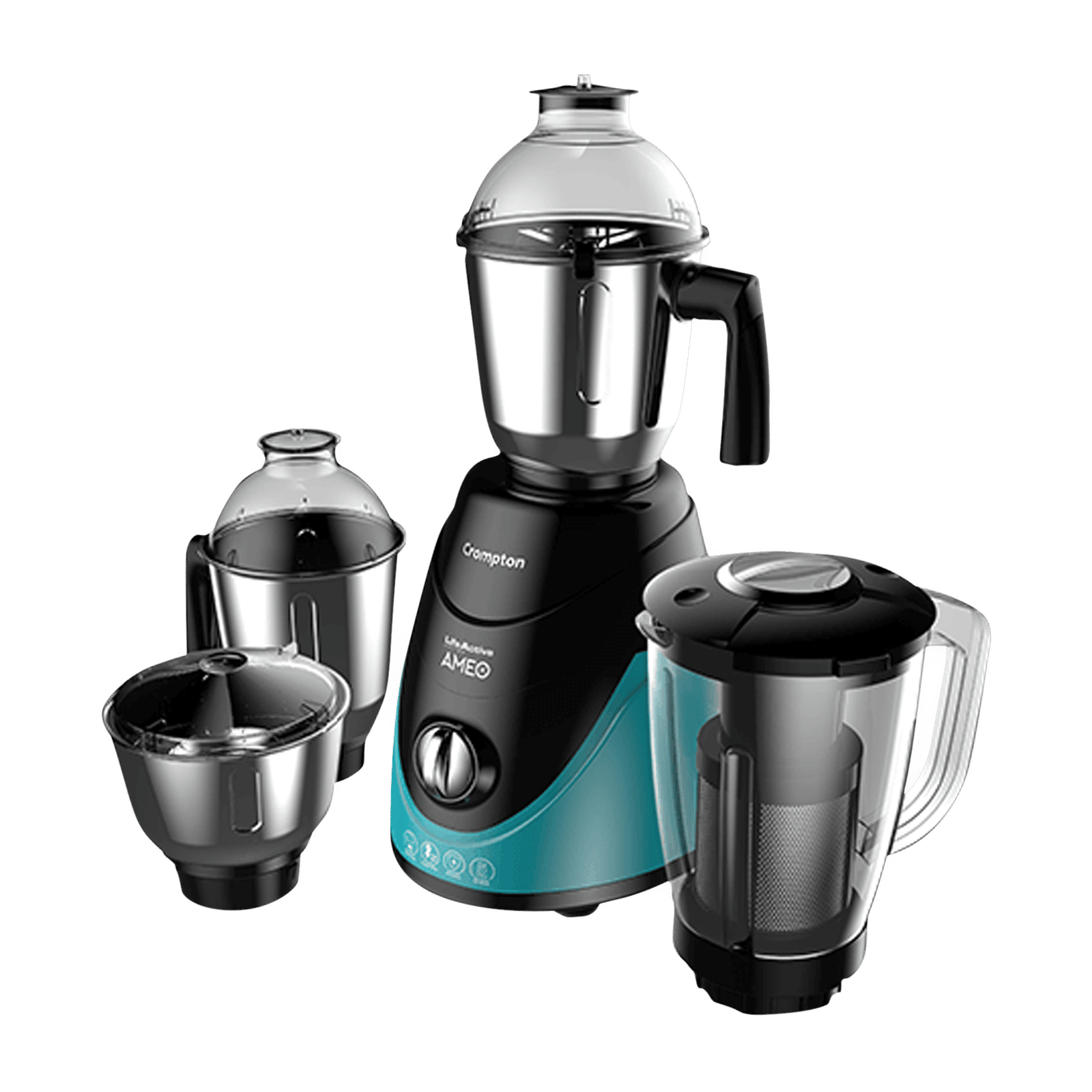 Crompton Ameo 750 Watt 4 Jars Mixer Grinder (MaxiGrind Technology, Black/Green) Crompton Ameo 750 Watt 4 Jars Mixer Grinder (MaxiGrind Technology, Black/Green)_1