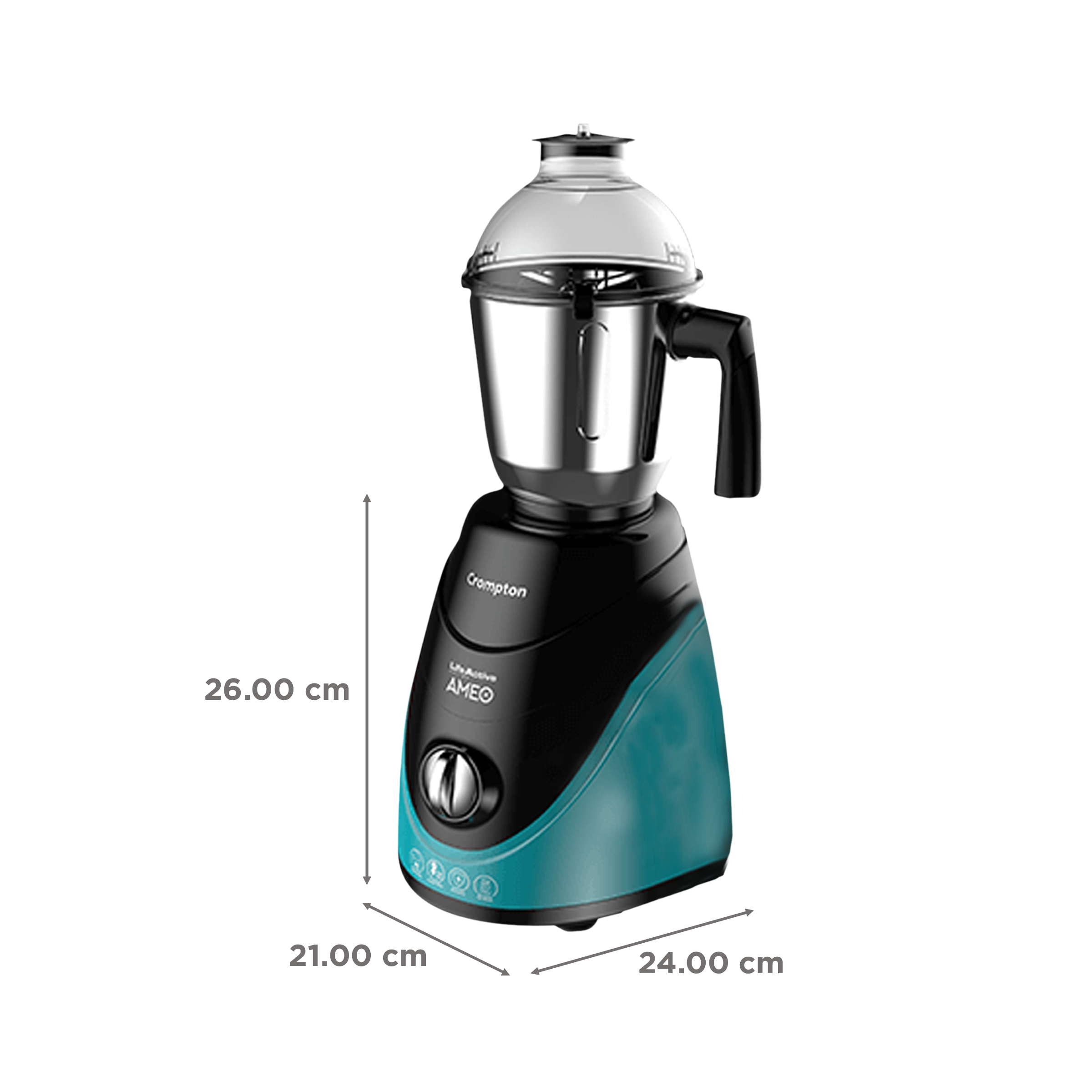 Crompton Ameo 750 Watt 4 Jars Mixer Grinder (MaxiGrind Technology, Black/Green) Crompton Ameo 750 Watt 4 Jars Mixer Grinder (MaxiGrind Technology, Black/Green)_3